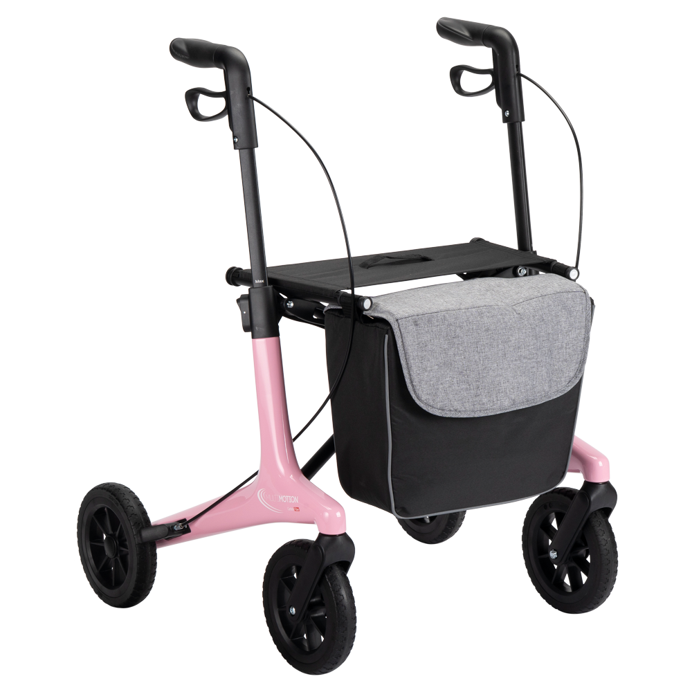 MultiMotion MultiMotion Carbon rollator met softwielen - Maat M - Roze