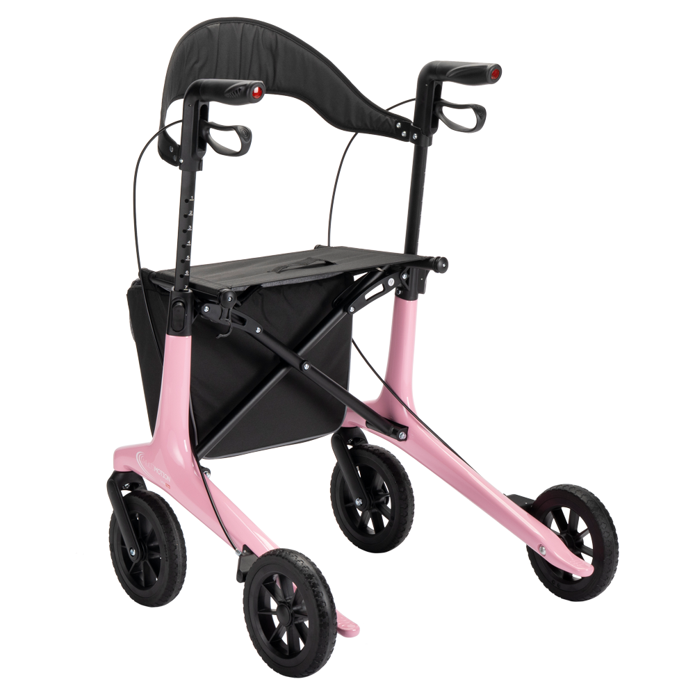 MultiMotion MultiMotion Carbon rollator met softwielen - Maat M - Roze