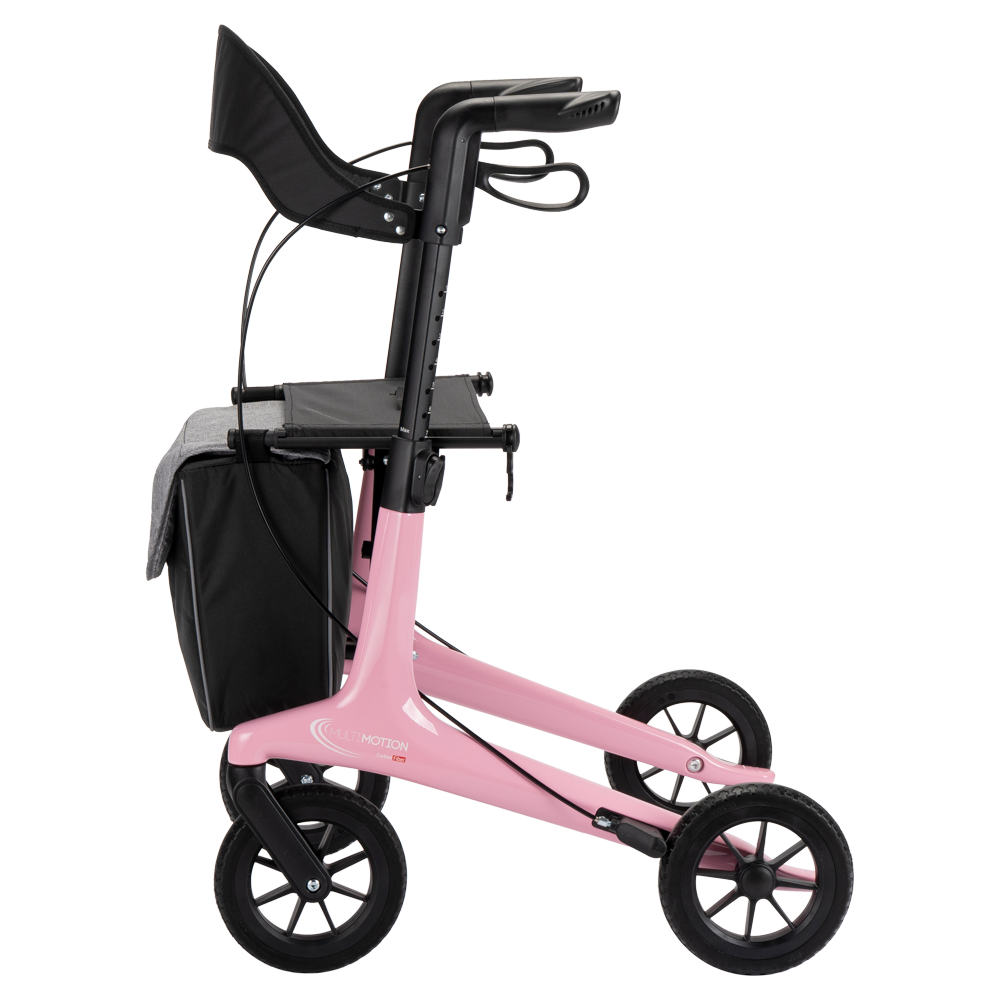 MultiMotion MultiMotion Carbon rollator met softwielen - Maat M - Roze