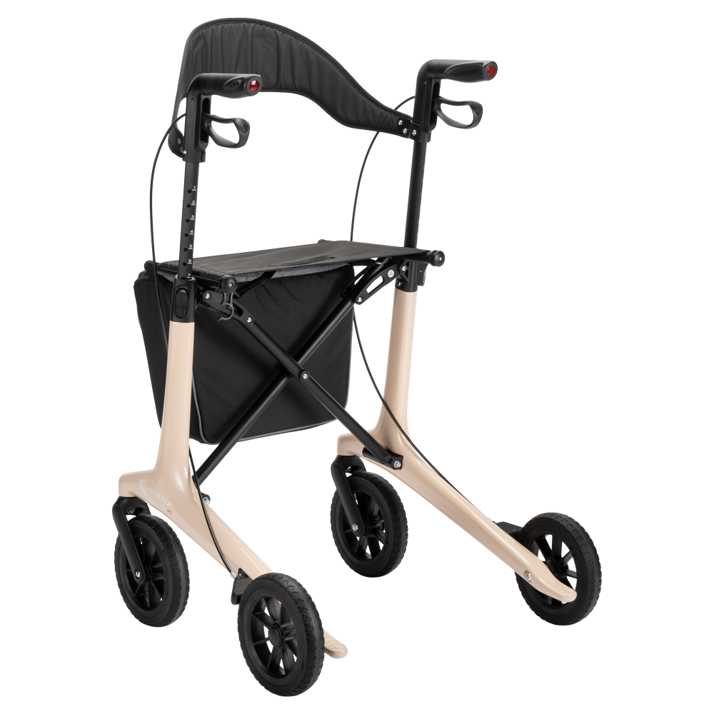 MultiMotion MultiMotion Carbon rollator met softwielen - Maat L - Beige