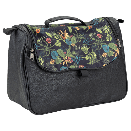 MultiMotion Rollatortas skai leer met bloemenprint en ritssluiting