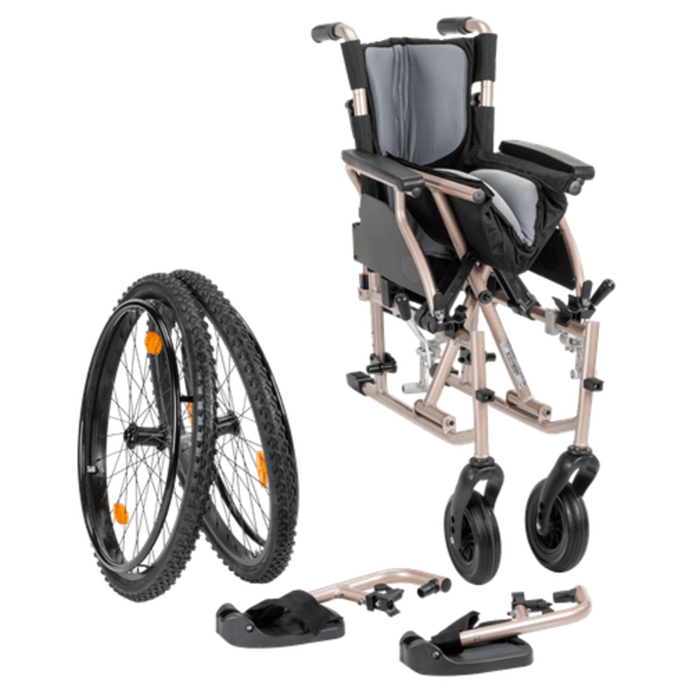 MultiMotion MultiMotion M10 rolstoel met mountainbike luchtbanden en verstelbare handvatten, lichtgewicht - 50 cm - Champagne
