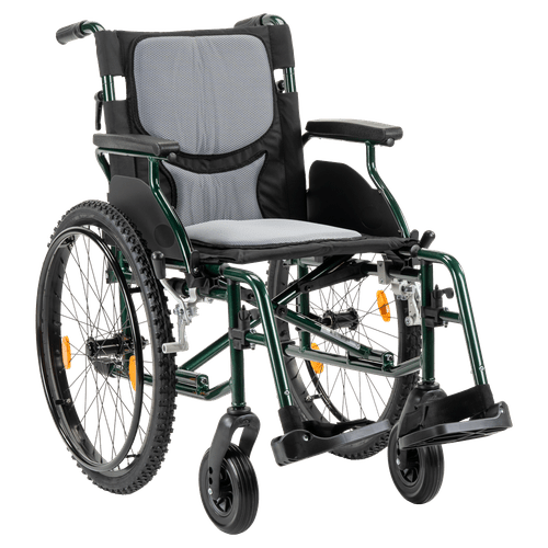 MultiMotion MultiMotion M10 rolstoel met mountainbike luchtbanden en verstelbare handvatten, lichtgewicht - 45 cm - Groen MultiMotion MultiMotion M10 rolstoel met mountainbike luchtbanden en verstelbare handvatten, lichtgewicht - 45 cm - Groen