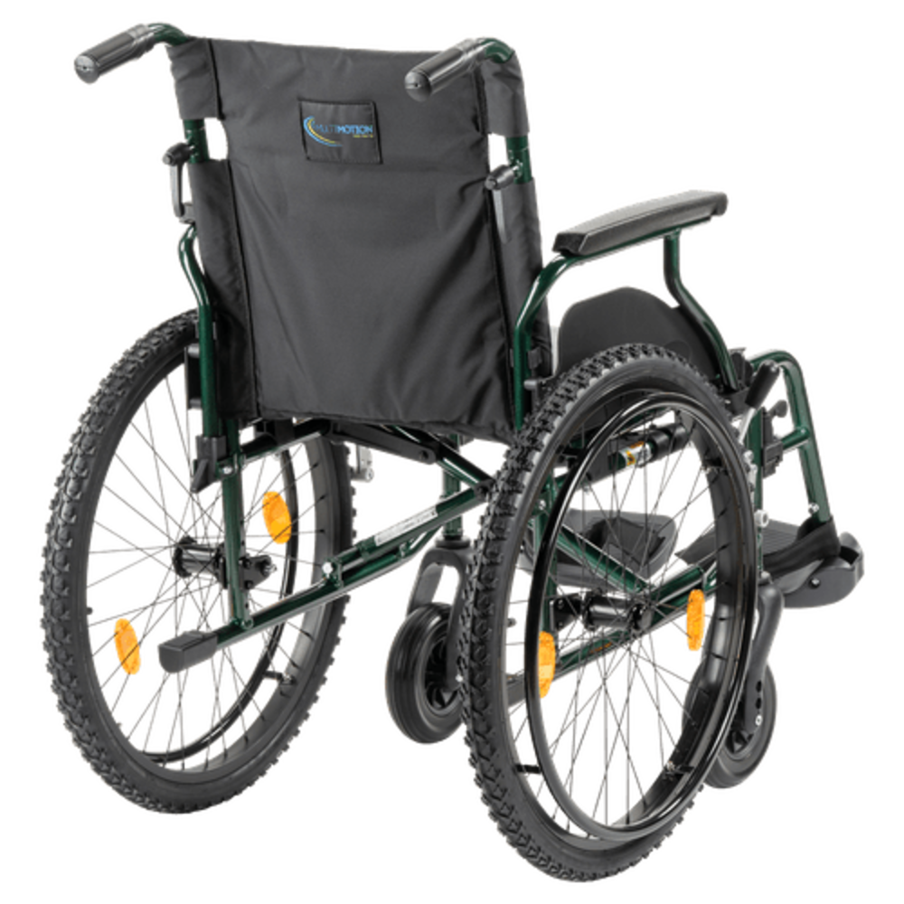 MultiMotion MultiMotion M10 rolstoel met mountainbike luchtbanden en verstelbare handvatten, lichtgewicht - 45 cm - Groen