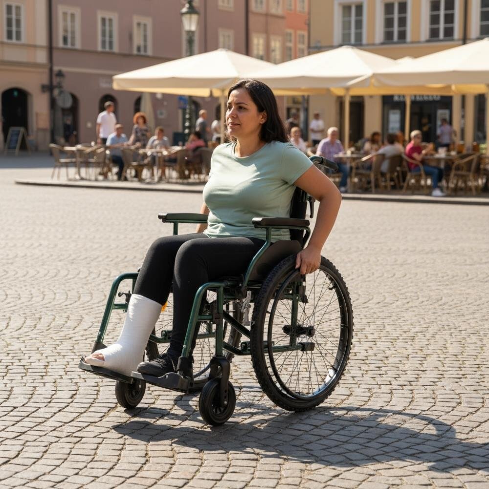 MultiMotion MultiMotion M10 rolstoel met mountainbike luchtbanden en verstelbare handvatten, lichtgewicht - 50 cm - Groen