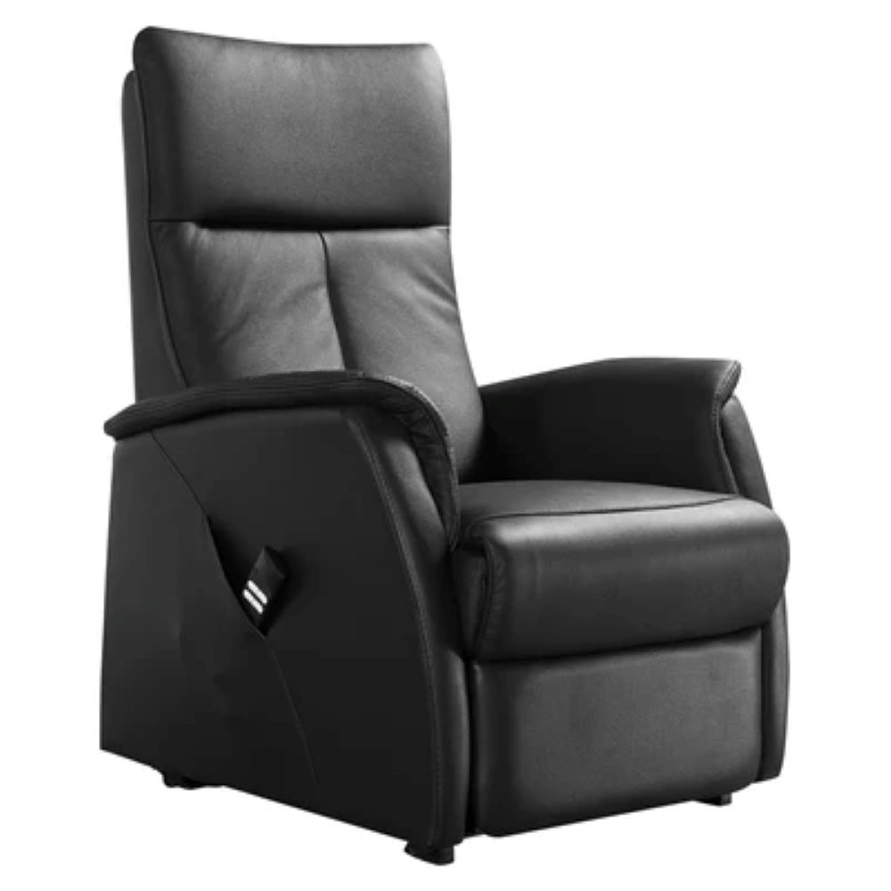 Basiq-seats Flex Sta-op stoel met 2 motoren - Leer, Zwart