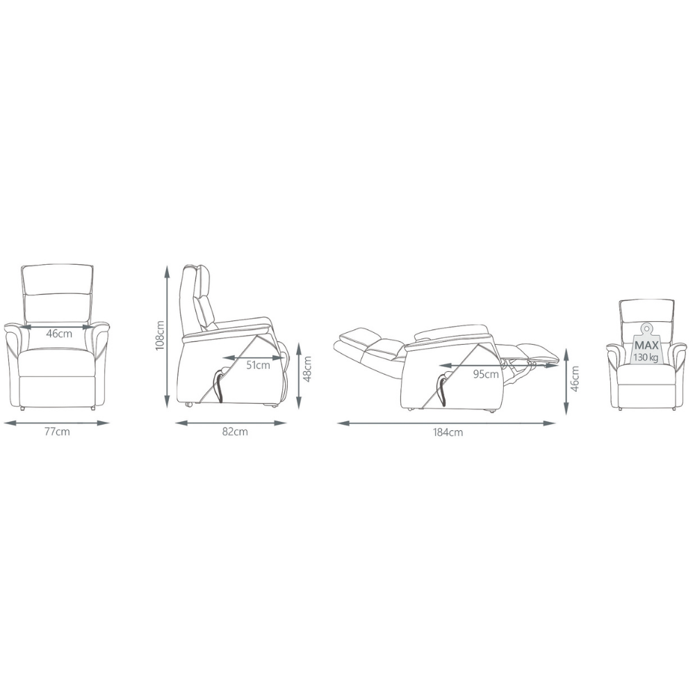 Basiq-seats Palma Sta-op stoel met 2 motoren - Stof, Marble grijs