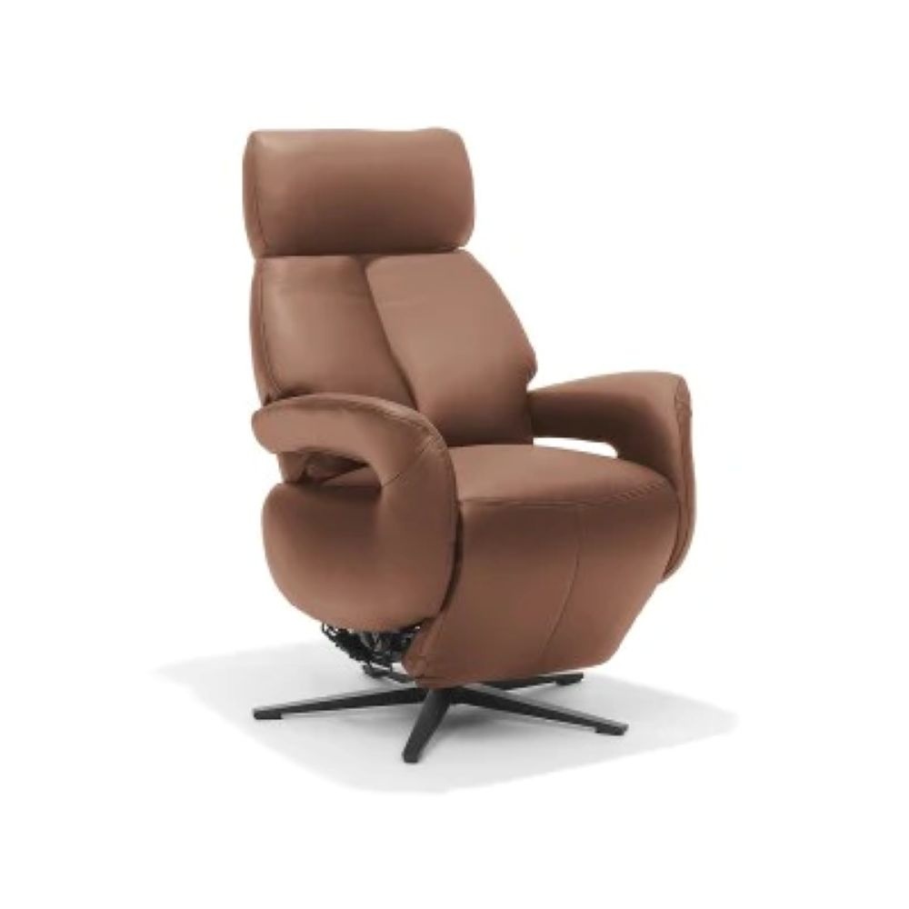 Basiq-seats Sevilla draaibare Sta-op stoel met 2 motoren - Ingebouwde accu - Cognac