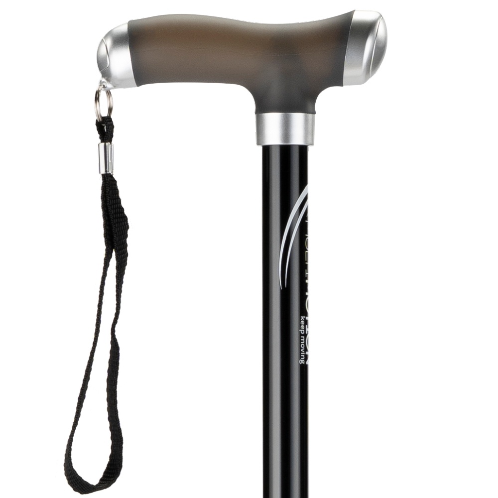 MultiMotion MultiMotion wandelstok met zacht siliconen handvat - Zwart