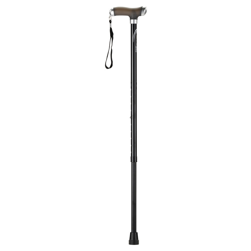 MultiMotion MultiMotion wandelstok met zacht siliconen handvat - Zwart