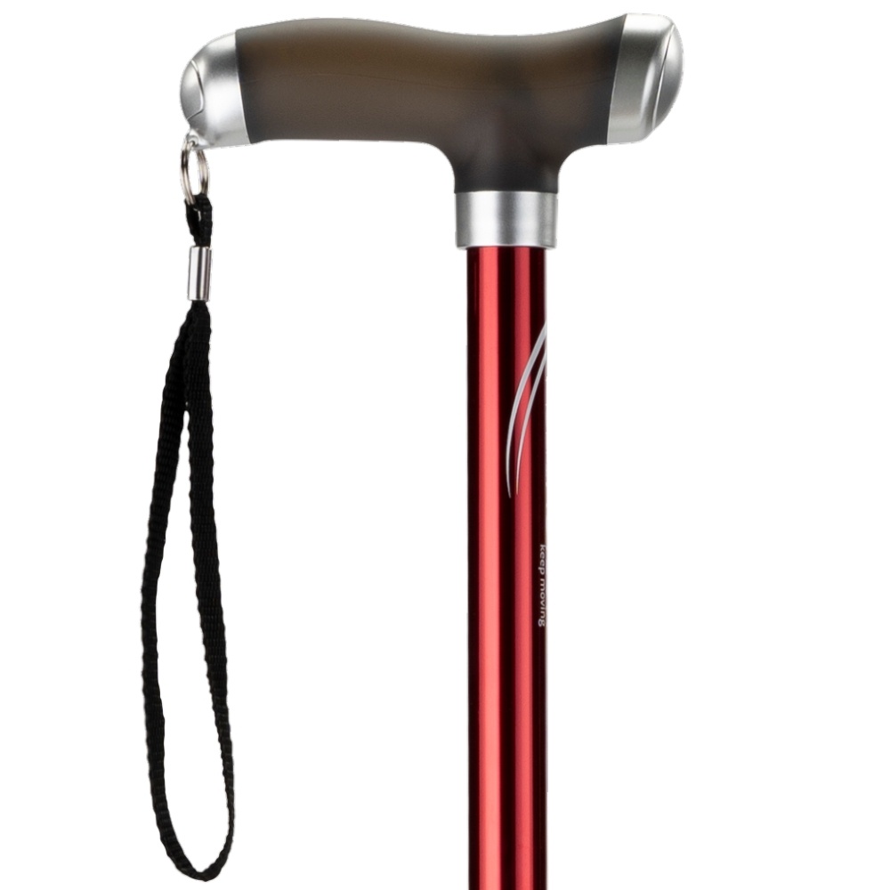 MultiMotion MultiMotion wandelstok met zacht siliconen handvat - Rood