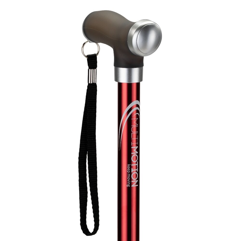 MultiMotion MultiMotion wandelstok met zacht siliconen handvat - Rood