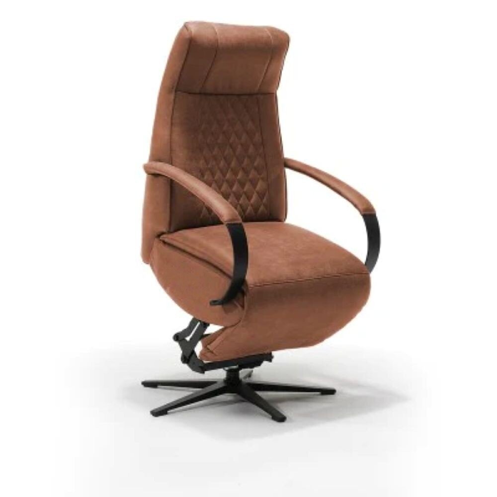 Basiq-seats Malaga draaibare Sta-op stoel met 2 motoren - Ingebouwde accu - Cognac