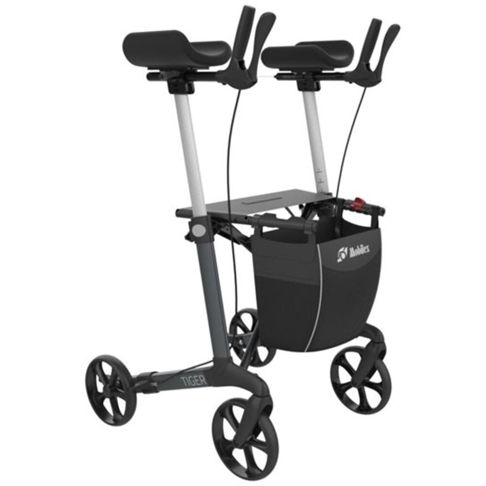 Mobilex Mobilex Tiger Indoor rollator met onderarmschalen – Antraciet
