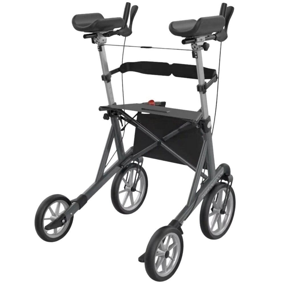Mobilex Mobilex Tiger Outdoor rollator met onderarmschalen  en softwielen– Antraciet