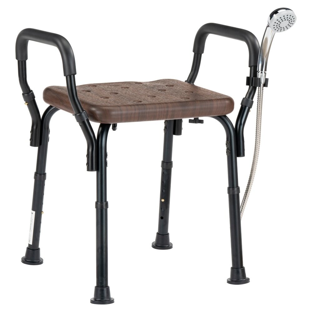MultiMotion Douchekruk met armsteunen en douchekophouder - Walnoot print