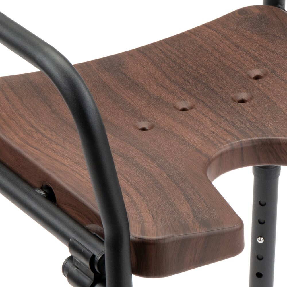 MultiMotion Opvouwbare douchestoel met hygiëne uitsparing - Walnoot print