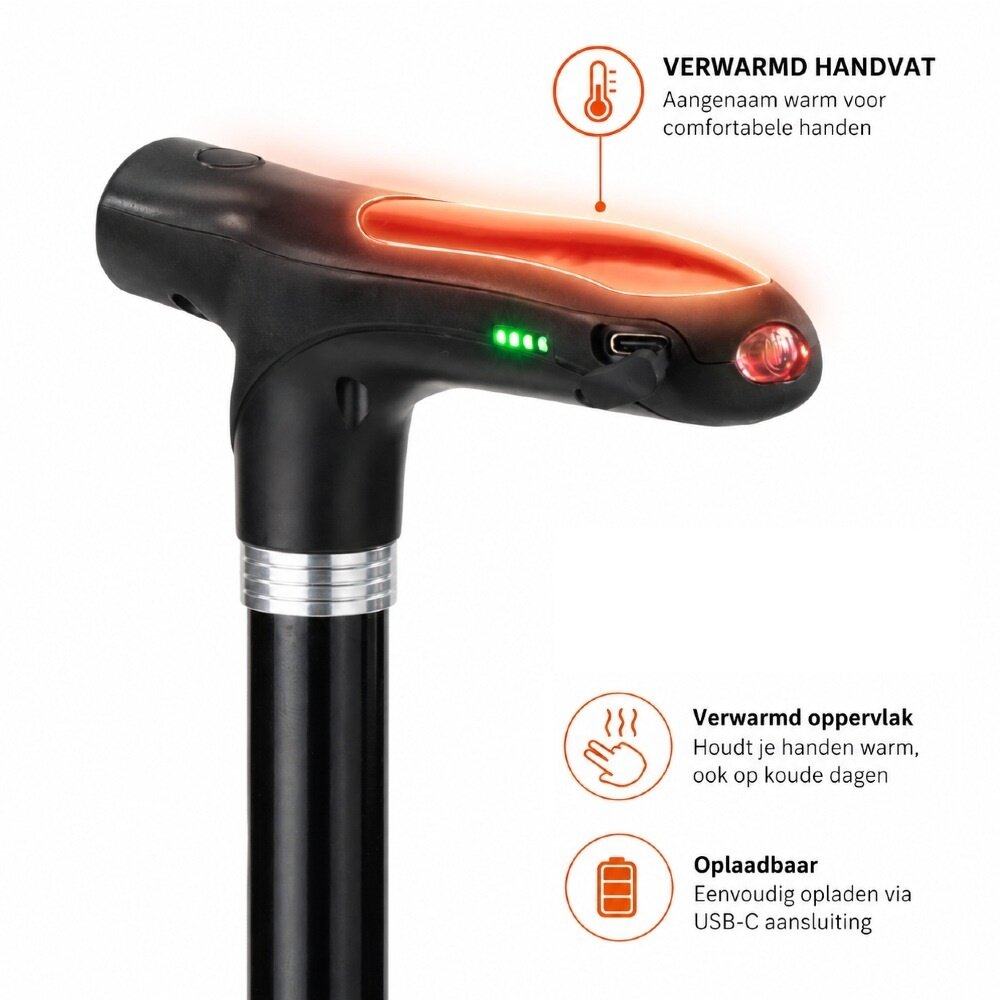 MultiMotion MultiMotion wandelstok met verwarmd handvat en ledlampje