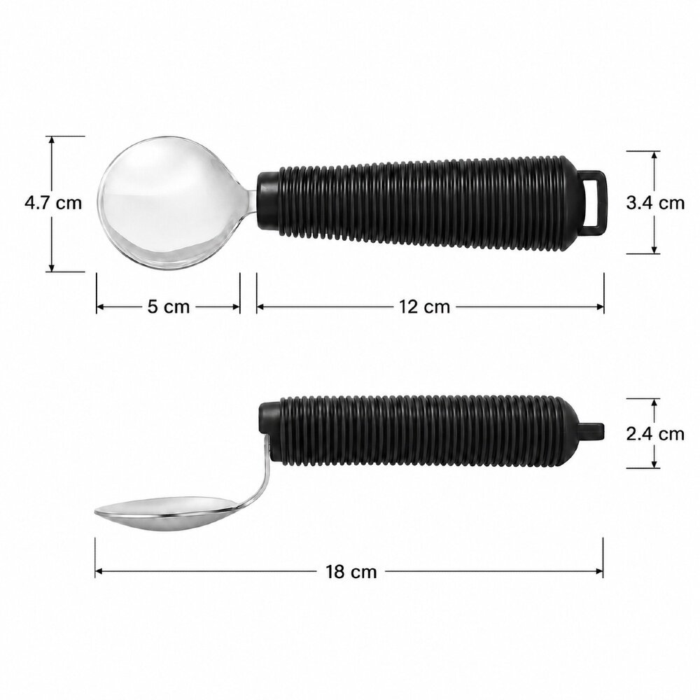 MultiMotion Meebewegende lepel met verdikt handvat, zwart