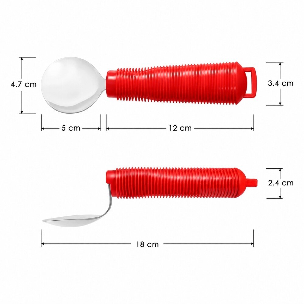 MultiMotion Meebewegende lepel met verdikt handvat, rood