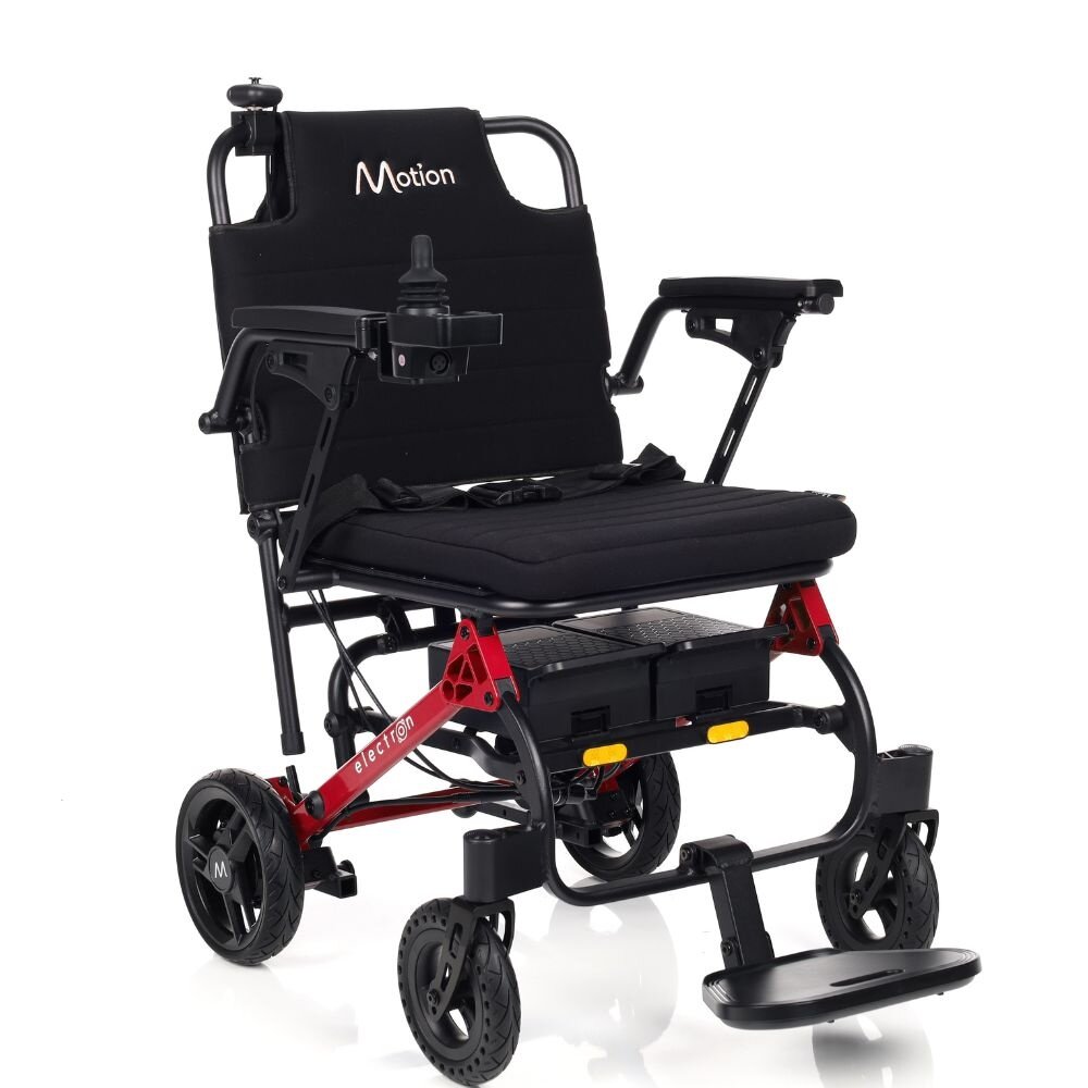 Motion Healthcare Electron lichtgewicht opvouwbare elektrische rolstoel - Rood