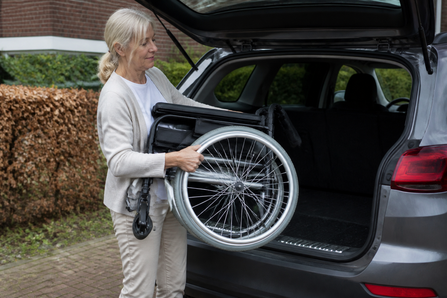Lichtgewicht rolstoel eenvoudig meenemen in de auto