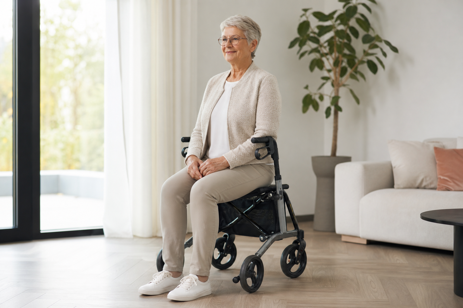 Juiste zithoogte van een rollator