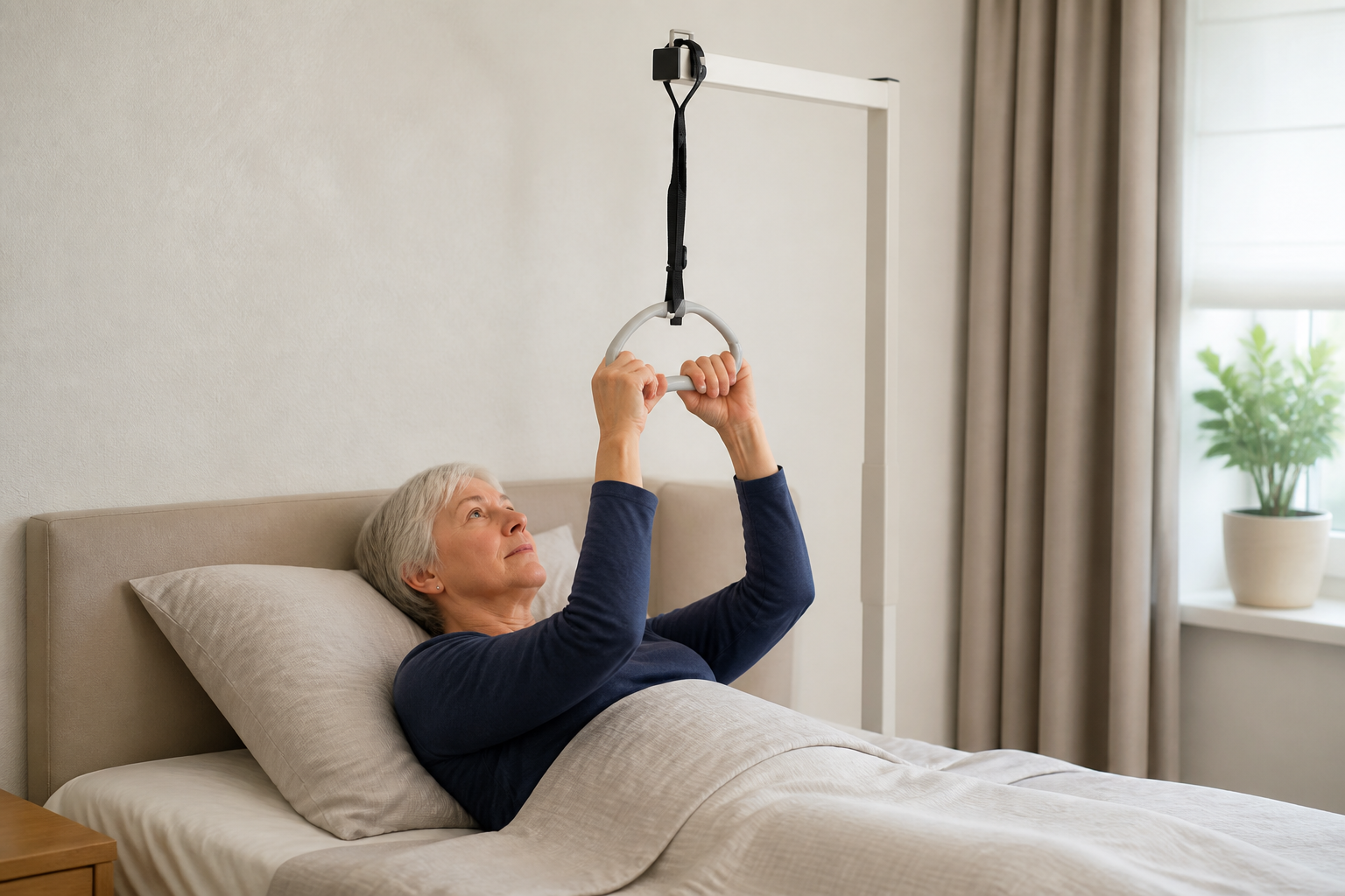Gebruik van een bedpapegaai om te bewegen in bed