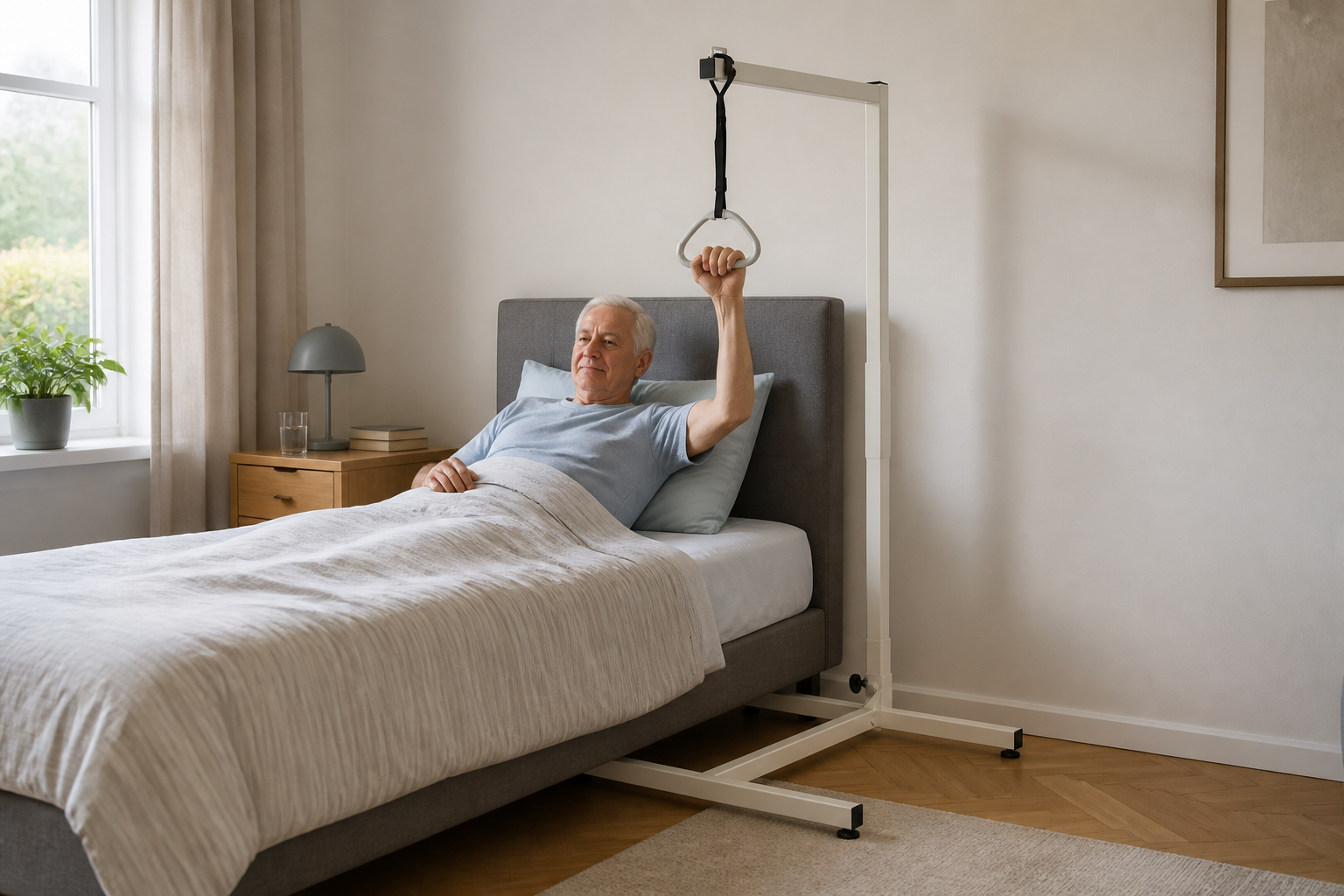 Bedpapegaai naast het bed