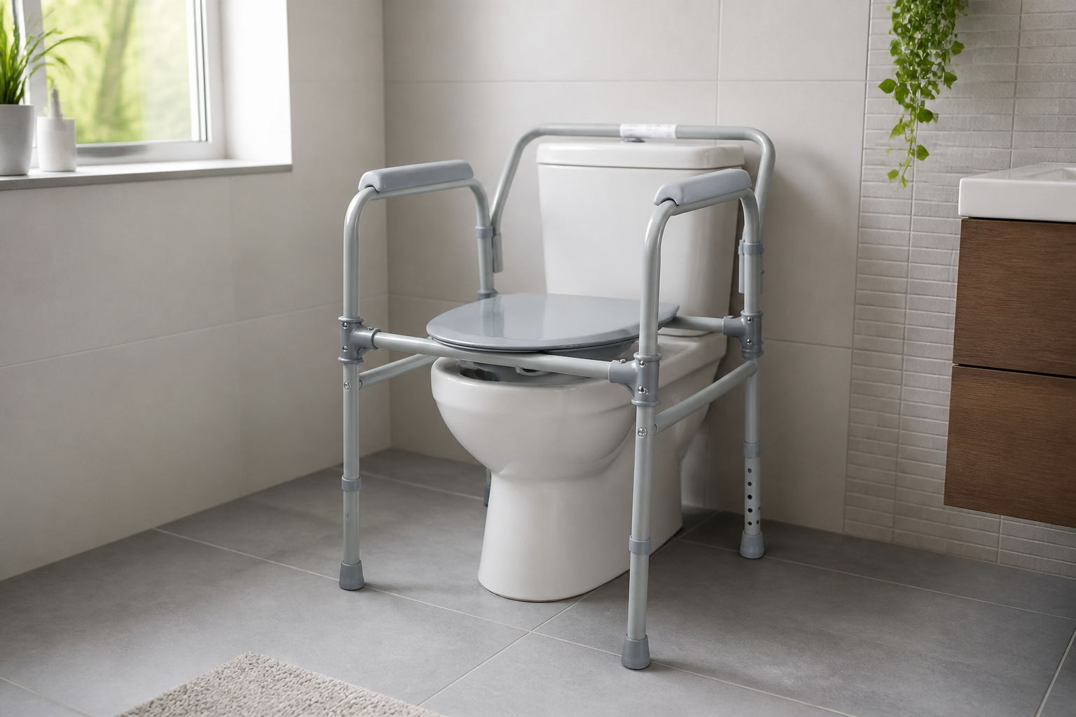 Toiletstoel als hulpmiddel boven het toilet