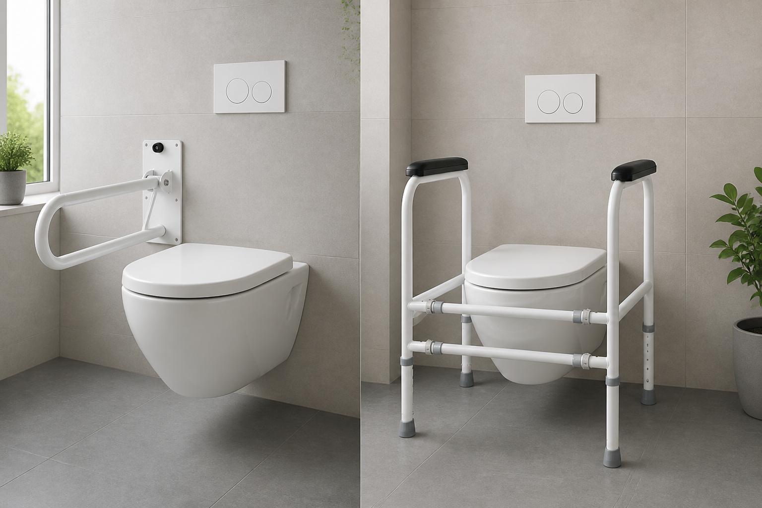 Toiletbeugel, wc-steun en toiletframe voor extra houvast