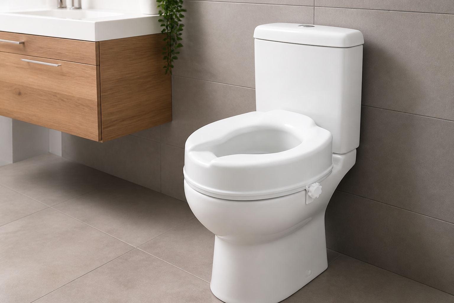 Toiletverhoger of wc-verhoger voor een hogere zithoogte