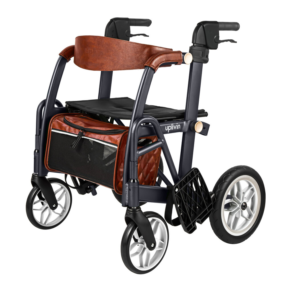 Uplivin Uplivin Glide 2-in-1 rollator en transportstoel – Zwart