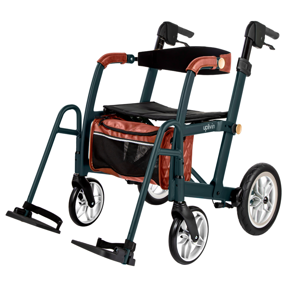 Uplivin Uplivin Glide 2-in-1 rollator en transportstoel – Blauw