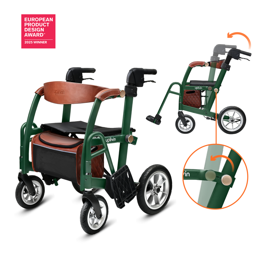 Uplivin Uplivin Glide 2-in-1 rollator en rolstoel – Groen