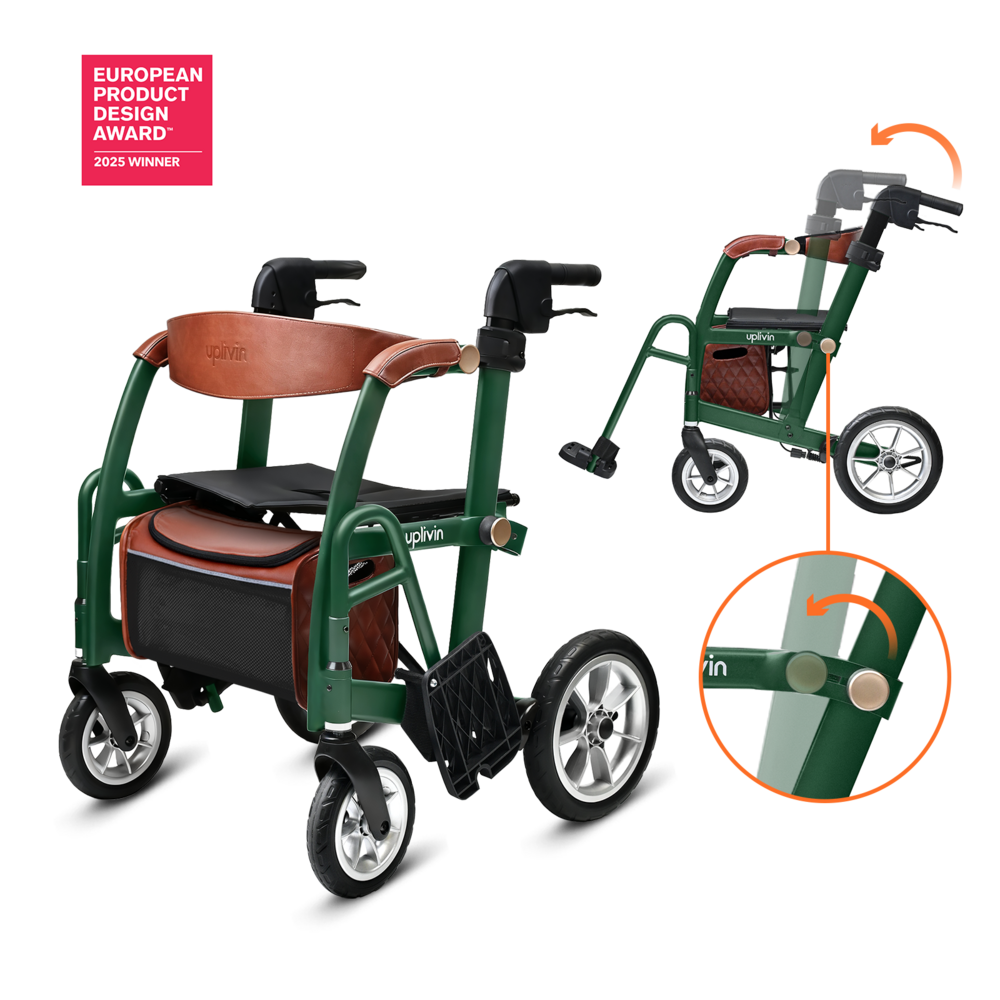Uplivin Uplivin Glide 2-in-1 rollator en transportstoel – Groen