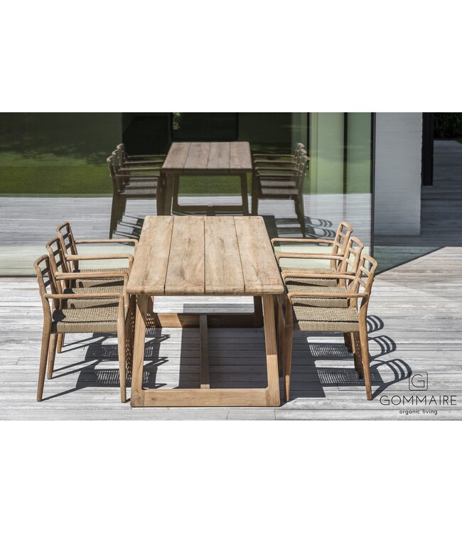 Eettafel Dennis Large - teak natural grey