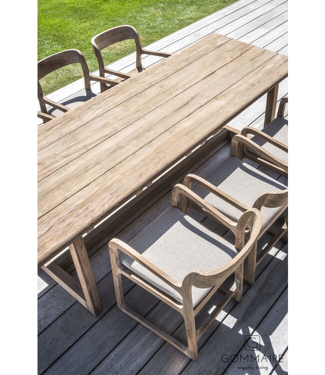 Eettafel Dennis Large - teak natural grey