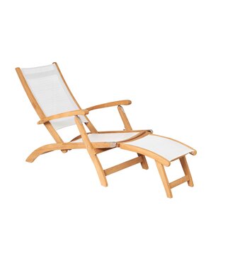 Traditional Teak Kate deckchair - wit