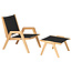 Traditional Teak Kate Lazy Lounge Chair zwart