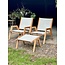 Traditional Teak Kate Lazy Lounge Chairs & Footstool - Wit