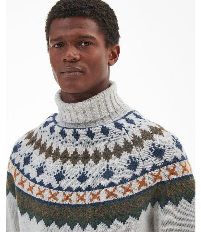 Barbour Roose Fair Isle Rollneck herentrui - Whisper White