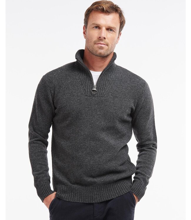 Barbour Essential Lambswool half zip - Charcoal