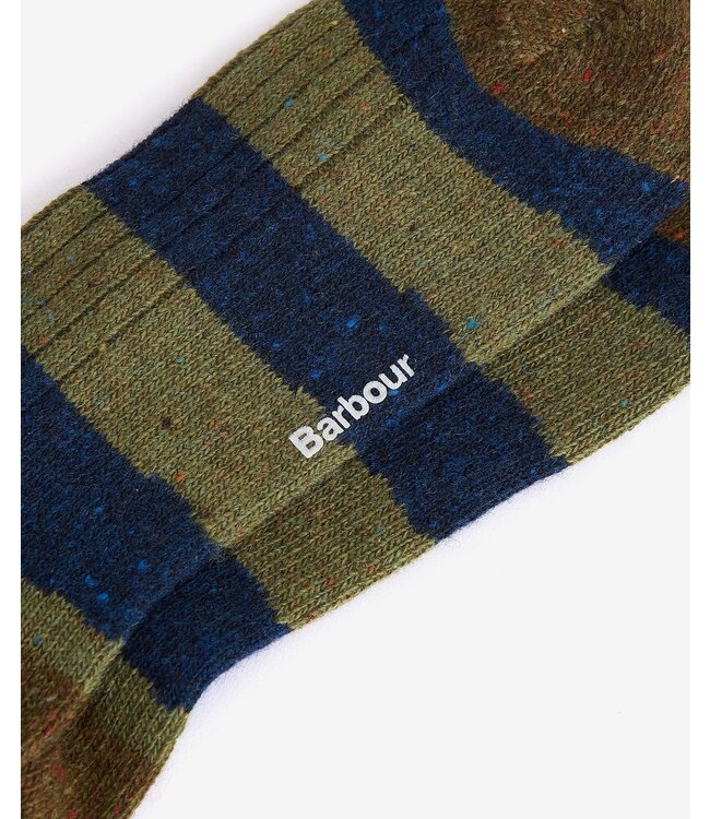 Houghton stripe socks - Bleached Olive/Navy