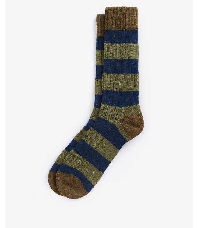 Houghton stripe socks - Bleached Olive/Navy