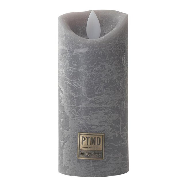 701622 LED Light Candle rustic suede grey moveable flame XS