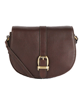 Barbour Laire Leather Saddle Bag Dark Brown