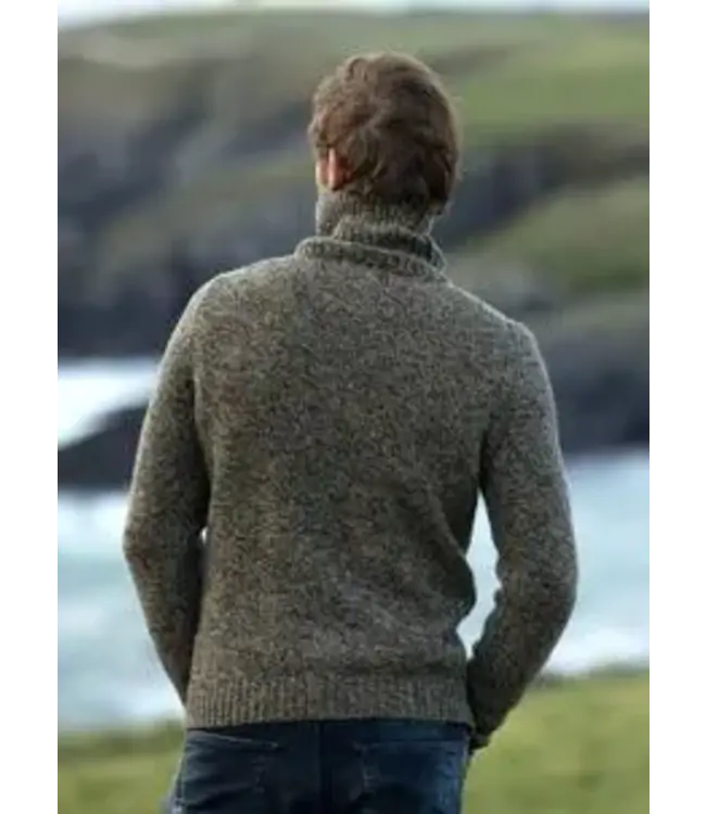 Heren Sweater - Chunky Neck - Tapenade