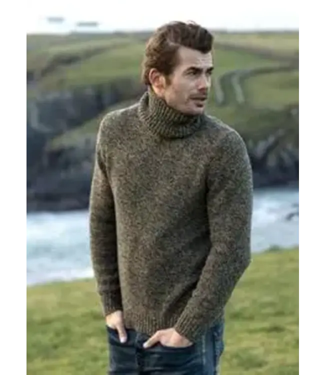 Heren Sweater - Chunky Neck - Tapenade