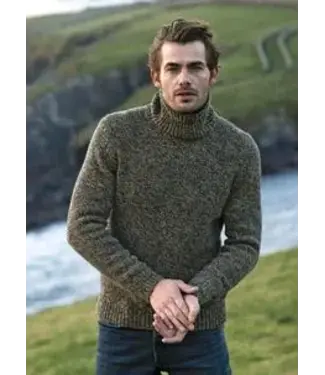 Fisherman out of Ireland Heren Sweater - Chunky Neck - Tapenade